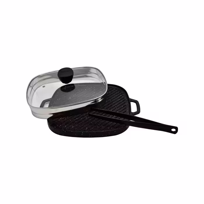 تابه گریل مربع بدون چوب سایز 28 یونیک کد UN-6031
