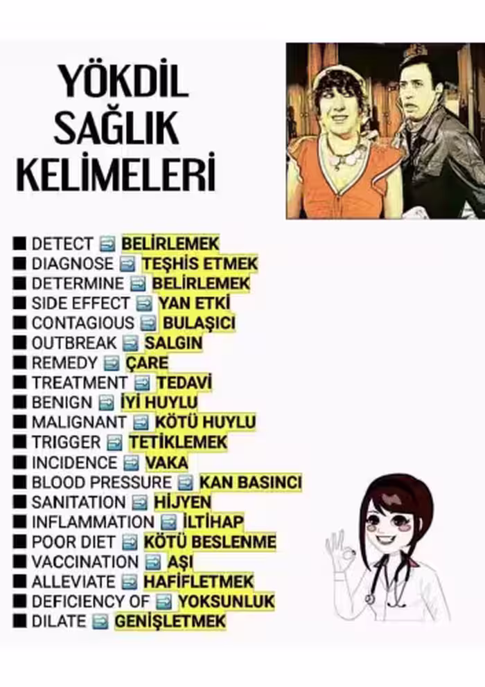 خرید و دانلود نسخه کامل کتاب Yök Dil Sağlık Kelimeleri