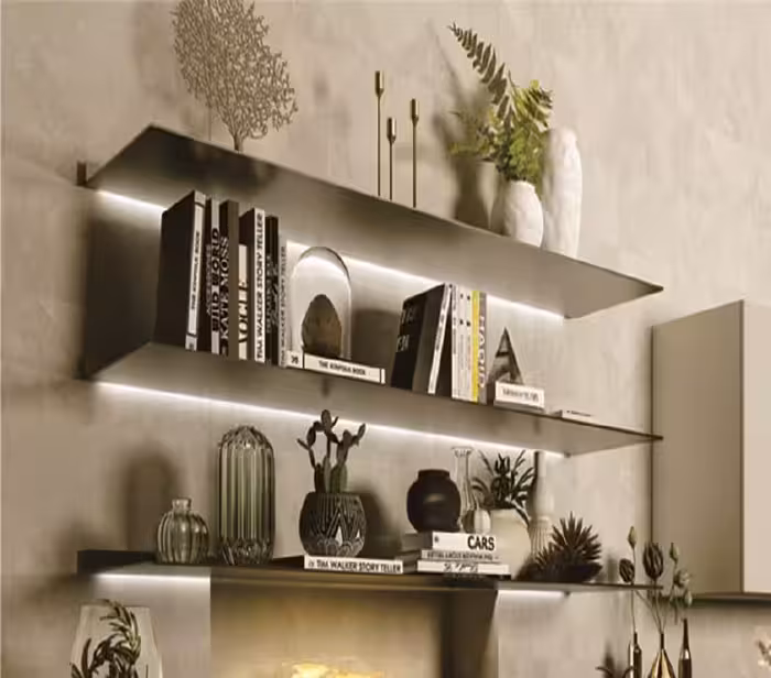 چراغ LED شلف آلومینیومی رنگ مشکی مات به همراه ترانس عمق 28 و عرض 120 سانتیمتر فانتونی کد N683