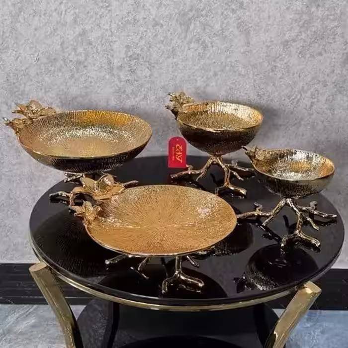 سرویس پذیرایی آلومینیومی 4 تیکه کاراکو طلایی