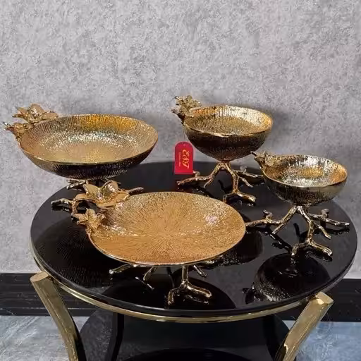 سرویس پذیرایی آلومینیومی 4 تیکه کاراکو طلایی