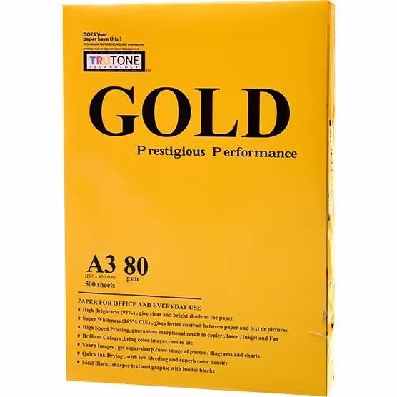 کاغذ A3 گلد 80 گرمی بسته 1000 عددی