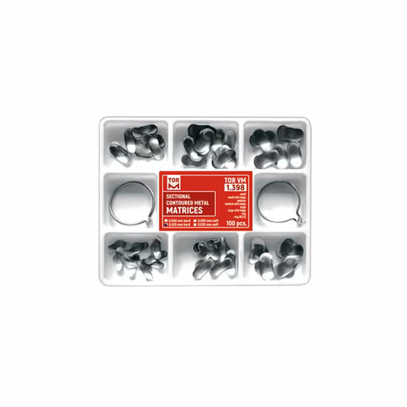 کیت سکشنال ماتریکس 100 عددی TORVM – Sectional Contoured Metal Matrices