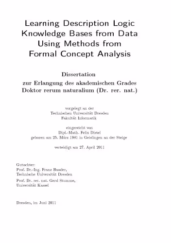 خرید و دانلود نسخه کامل کتاب Learning Description Logic Knowledge Bases from Data Using Methods from Formal Concept Analysis [PhD Thesis]