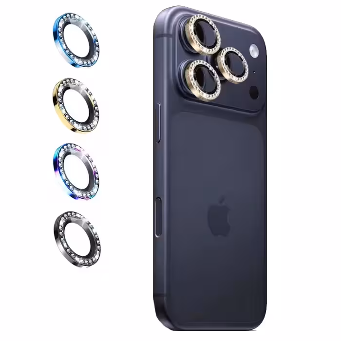 گلس لنز رینگی IPHONE 17 Pro Max مدل نگین دار دیاموند