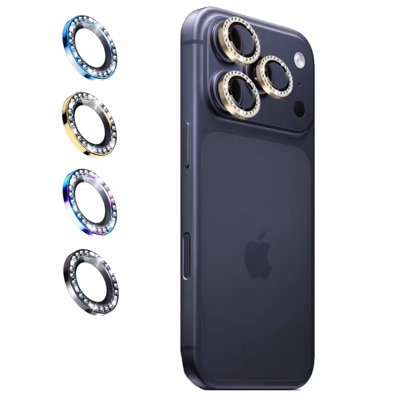 گلس لنز رینگی IPHONE 17 Pro Max مدل نگین دار دیاموند