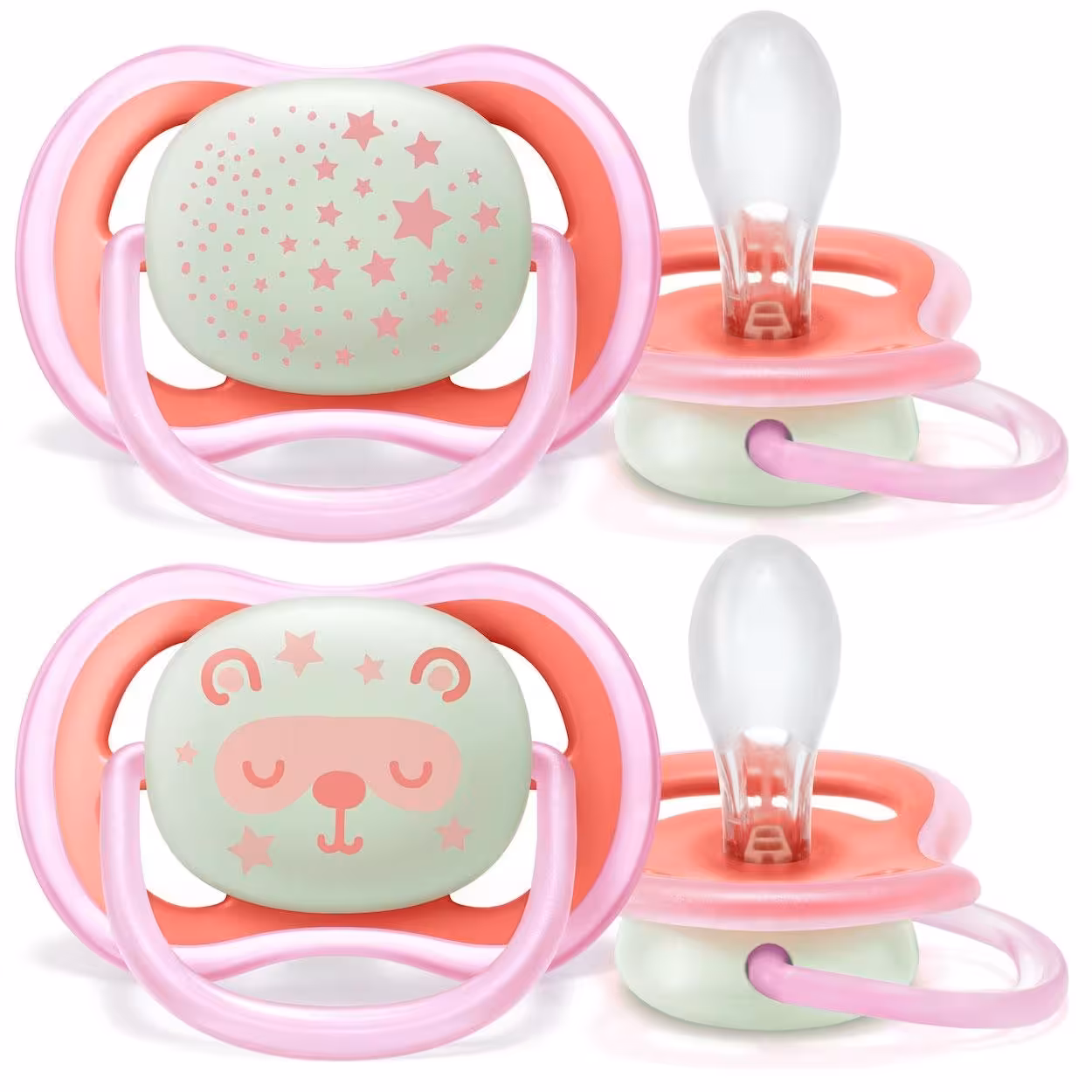 پستانک الترا ایر شب تاب 2 عددی 18-6 ماه اونت