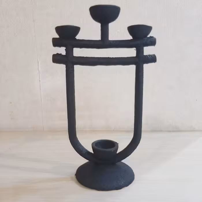 جاوارمری  رومیزی 4 شعله مشکی رنگ جنس پلی استر