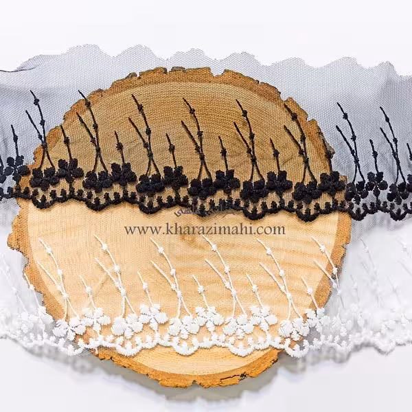 دانتل شیفون طرح خوشه گندم (کد18)