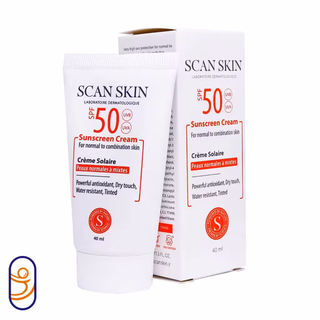 کرم ضدآفتاب رنگی پوست نرمال تا مختلط SPF50 اسکن اسکین