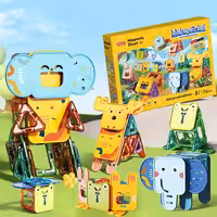 اسباب بازی کاشی های مغناطیسی حیوانات 50 تکه فیلو FEELO کد FL1505