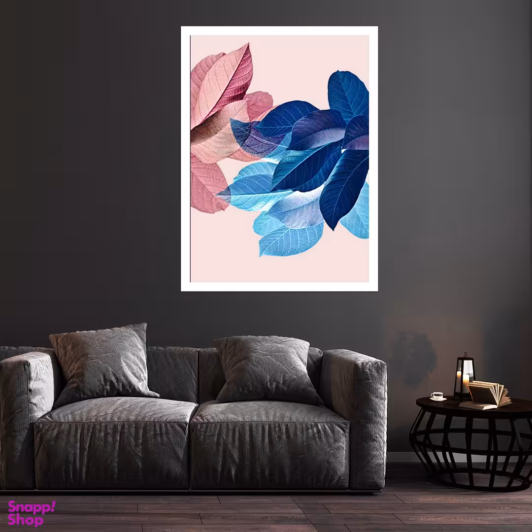 تابلو بکلیت طرح مدرن نقاشی آبرنگی برگ مدل قاب شاسی W-S10181