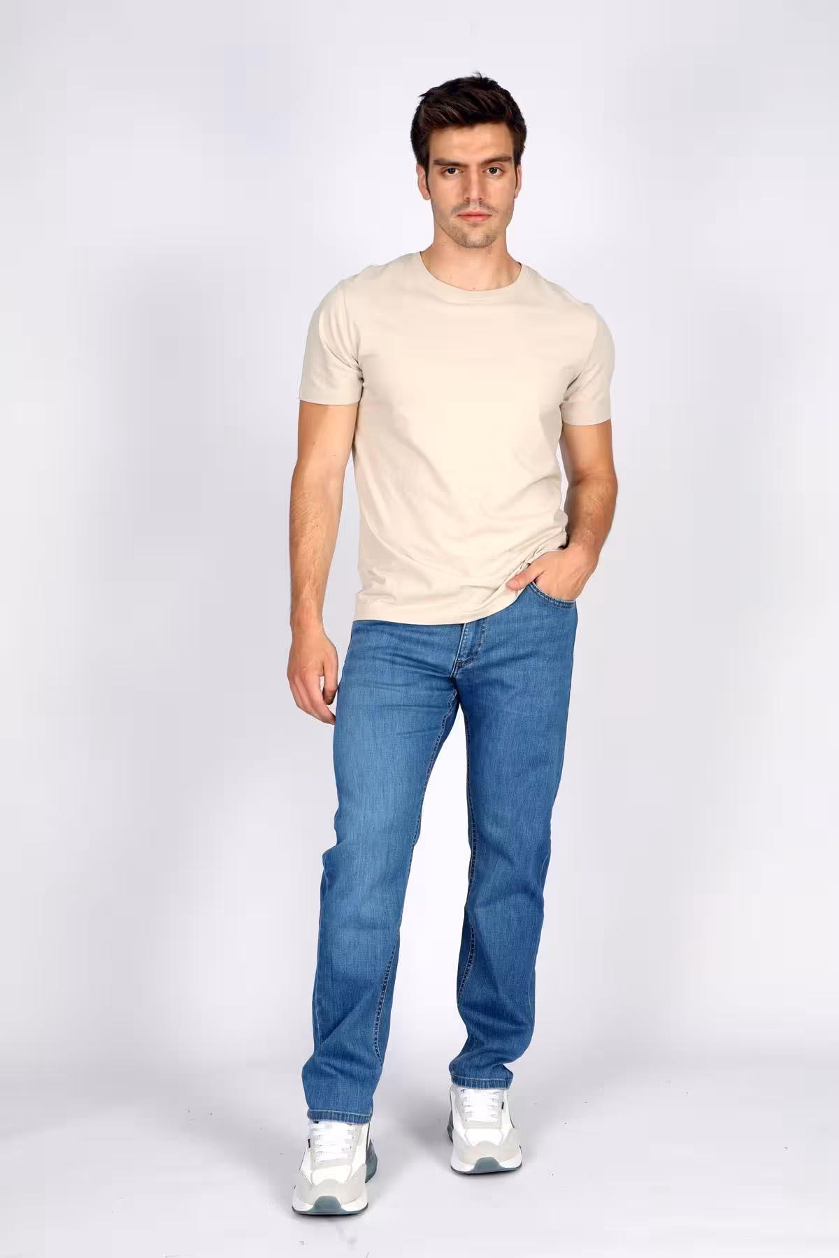 شلوار جین مردانه کمر بلند ریکو مسطح آقایان آبی Lee Cooper