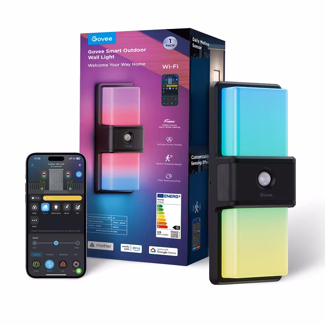 خرید چراغ هوشمند دیواری فضای باز Govee Smart Outdoor Wall light H7078 با بهترین قیمت