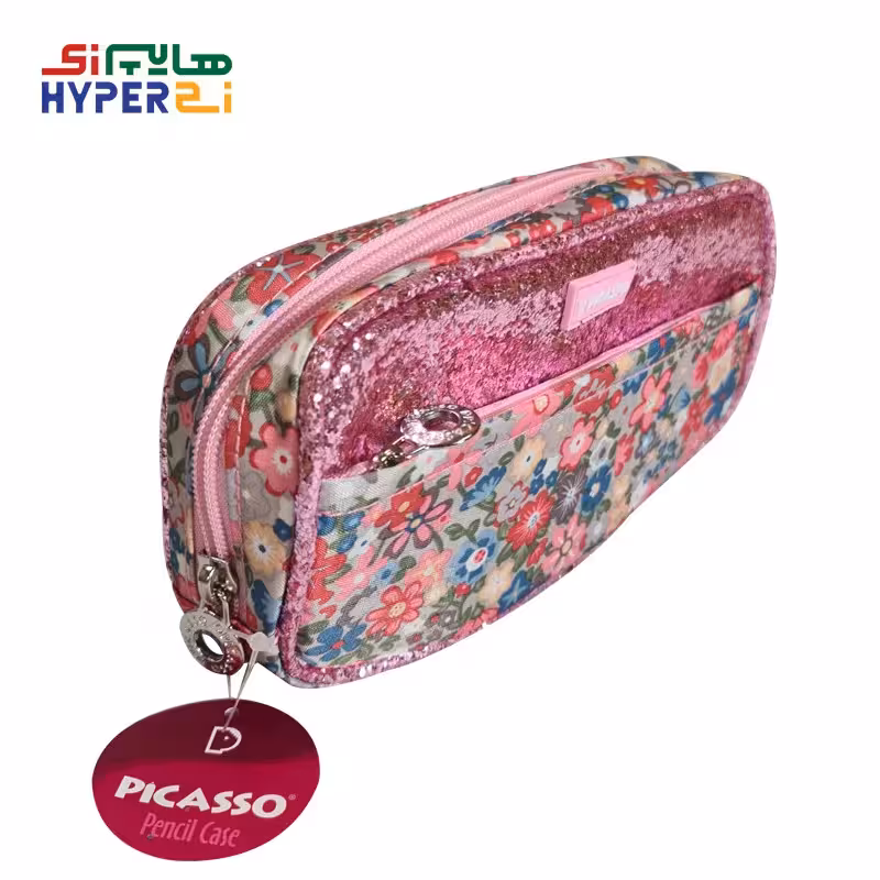 جامدادی دخترانه پیکاسو G4 طرح گل ریز پولک دارPicasso g4