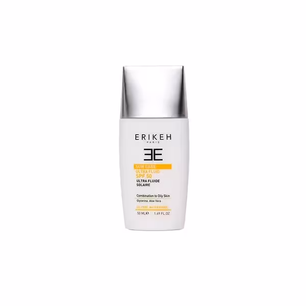 اولترا فلوئید ضدآفتاب SPF50 بیرنگ فاقد چربی اریکه 50 میلیلیتر Erikeh