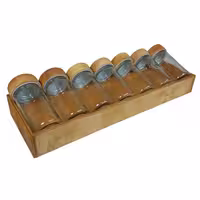 ست 7 پارچه جا ادویه و نمکدان مدل مکارتی کد D9 به همراه استند