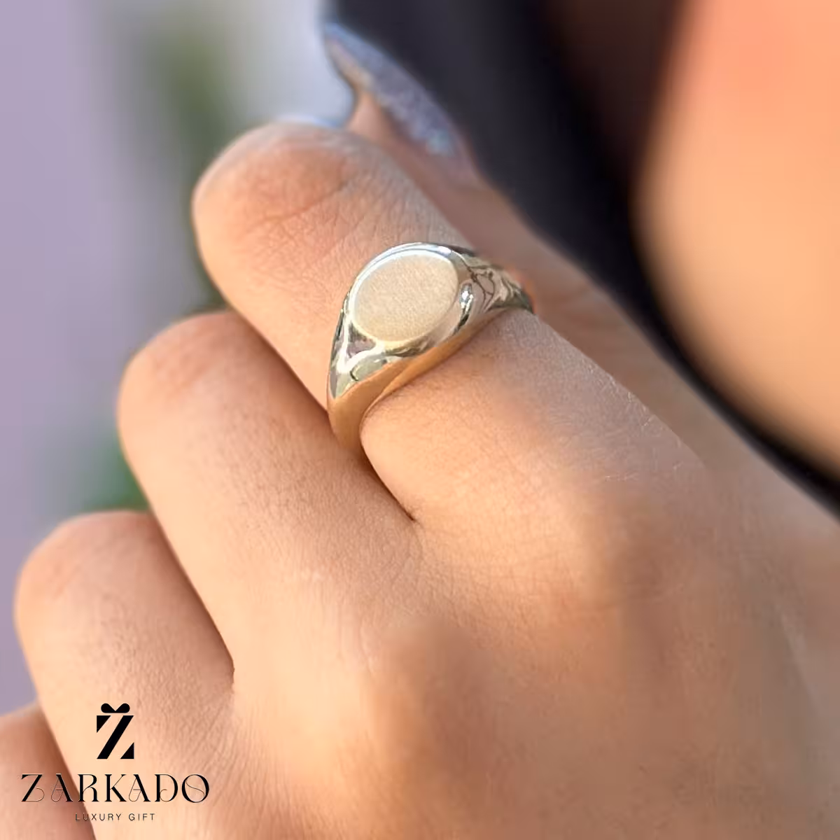 انگشتر طلا سیگنت گرد کد R8500 - زرکادو