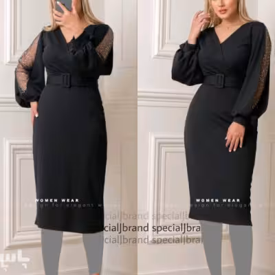 پیراهن مهمانی زنانه ساتن کش