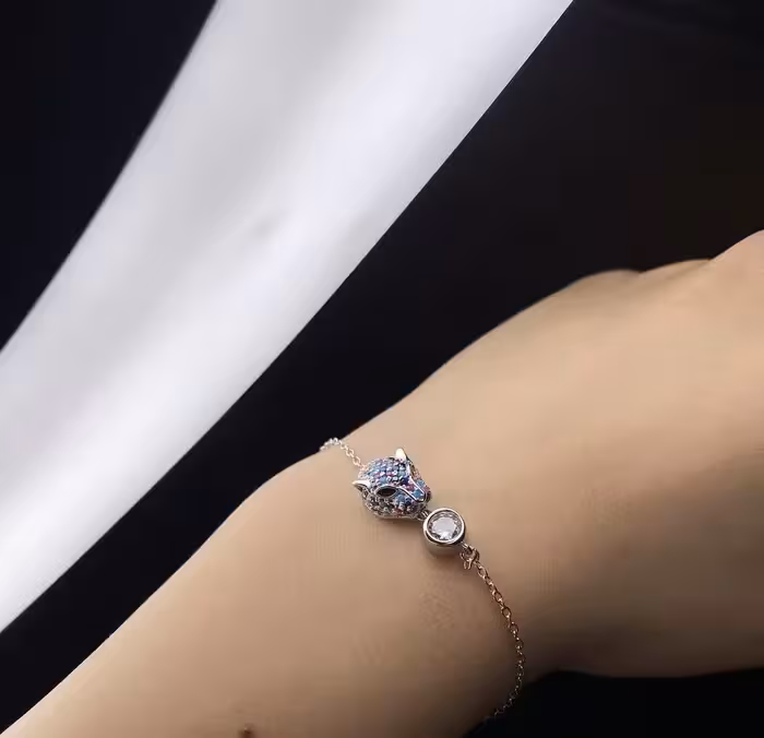 دستبند تایگر وارداتی جواهری نقره زنانه کد 30473