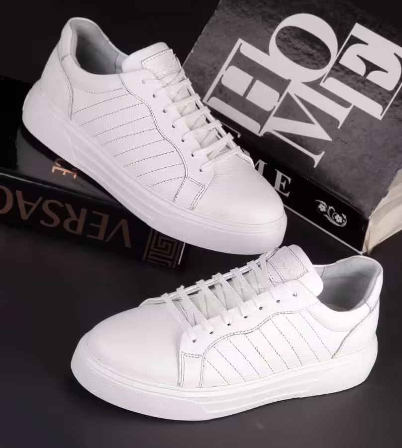 کفش چرم مردانه ونس کد VN052WH رنگ سفید