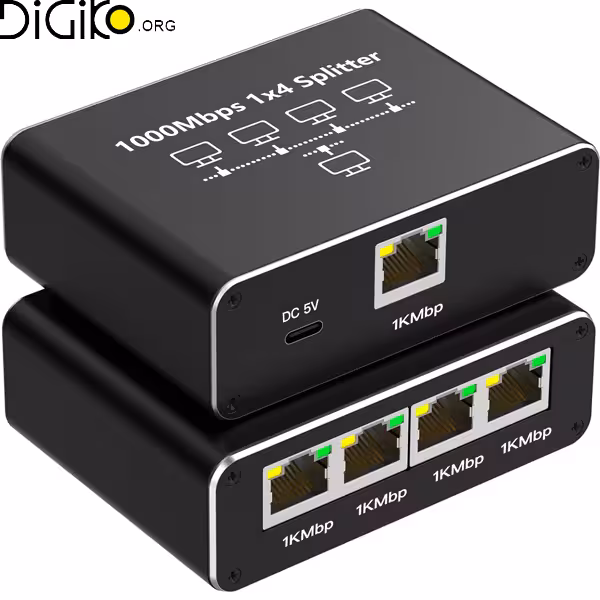 تبدیل اکتیو 1 به 4 پورت شبکه مینی تک