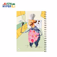 دفتر مقوایی 50 برگ تک خط فنر دوبل طرح سرآشپزZimage