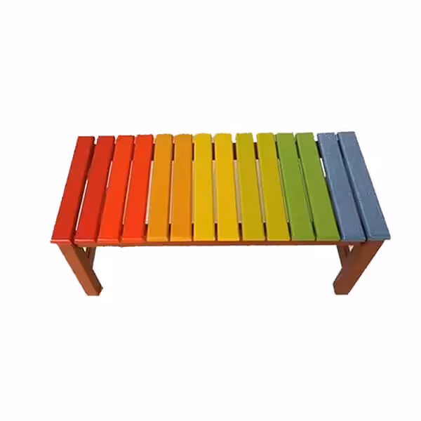 نیمکت چوبی هفت رنگ