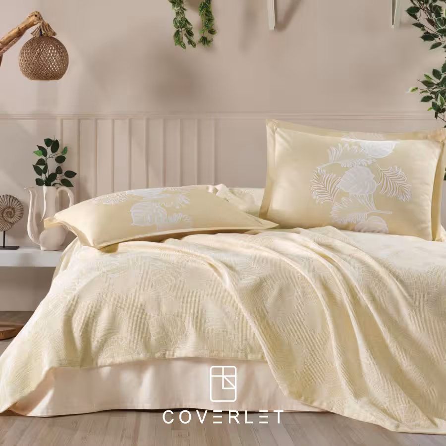 ست پیکه روتختی بژ دونفره مدل Marilla