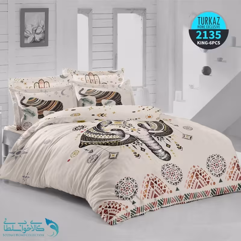 سرویس روتختی طرح فیل برند Turkaz کد 2135 دو نفره