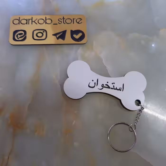 جاسوئیچی طرح استخوان دارکوب استور.مناسب برای یادگیری حرف.خوا. اول دبستان.مناسب برای آویز کلید