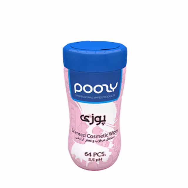 دستمال مرطوب و معطر آرایشی پوزی 64 عددی