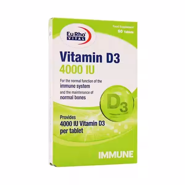 قیمت و خرید قرص ویتامین D3 4000 یوروویتال 60 عدد - داروکاو