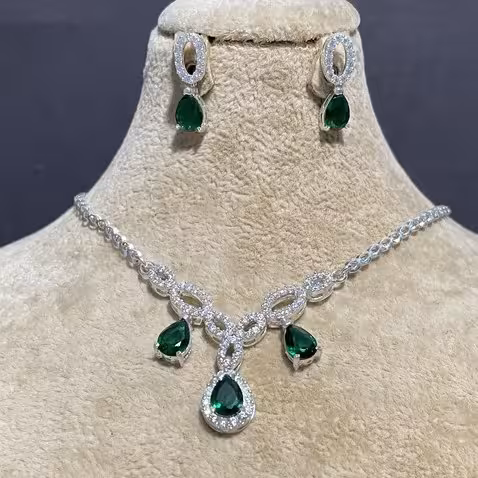 نیم ست نقره 925 زنانه مدل 30715 وزن 13.4 گرم