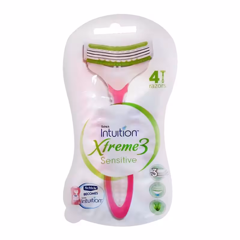 تیغ اصلاح زنانه 3 تیغه مدل Xtreme 3 بسته 4 عددی شیک