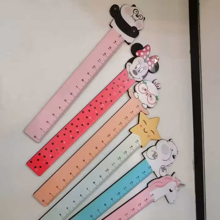 خط کش چوبی فانتزی 15 سانتی