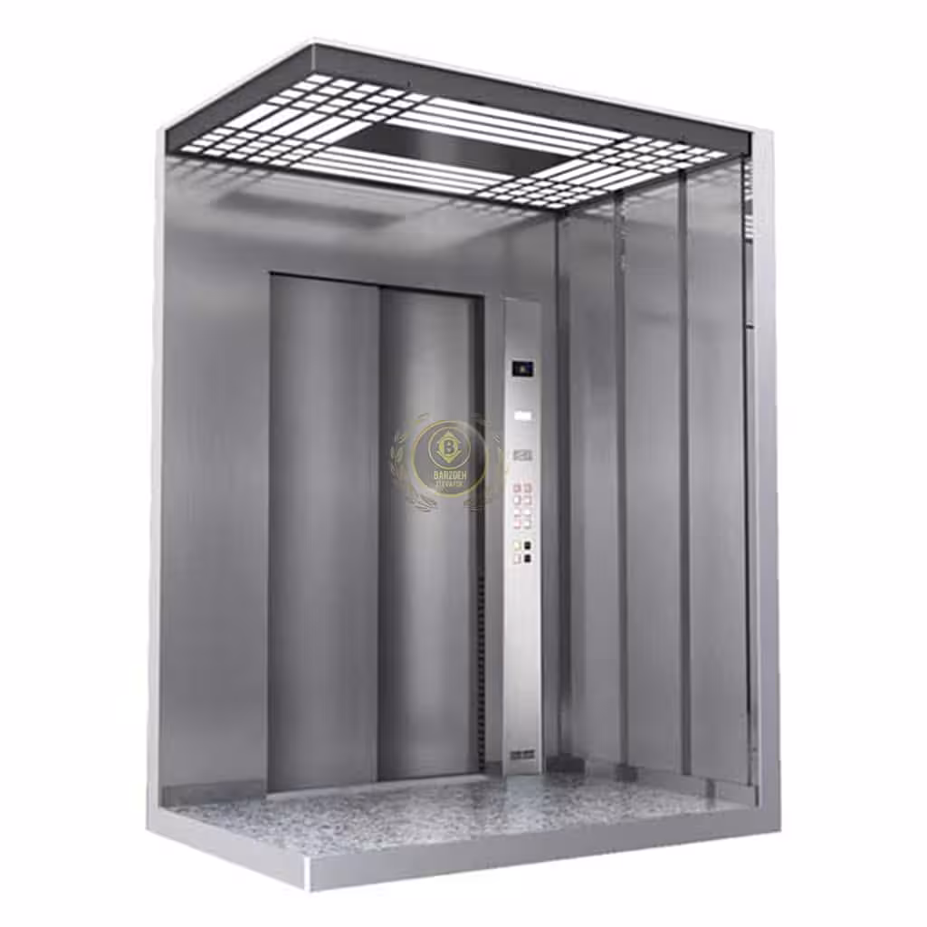 کابین آسانسور استیل نقره ای کد 10209