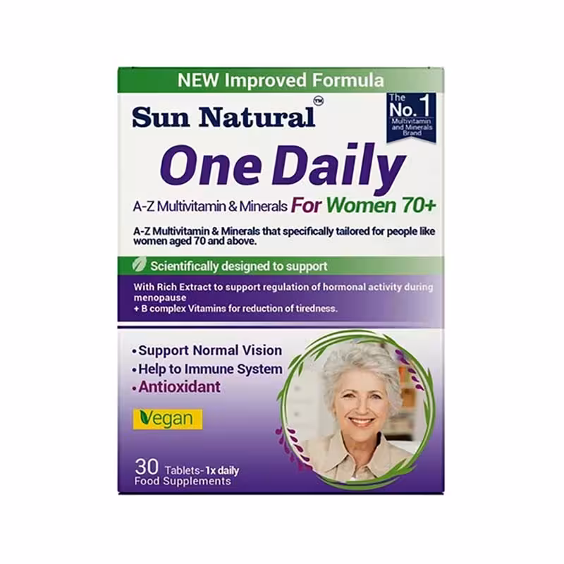 قرص مولتی ویتامین وان دیلی بانوان بالای 70 سال سان نچرال 30 عدد SUN NATRUAL ONE DAILY FOR WOMEN UP 70 YEARS 30 TABLETS