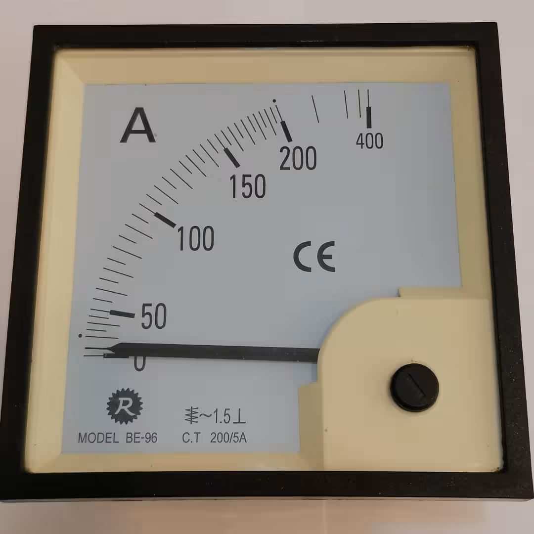 آمپر متر 200 آمپر قاب 96 مدل BE-96 (آنالوگ، عقربه ای) CT 200/5A