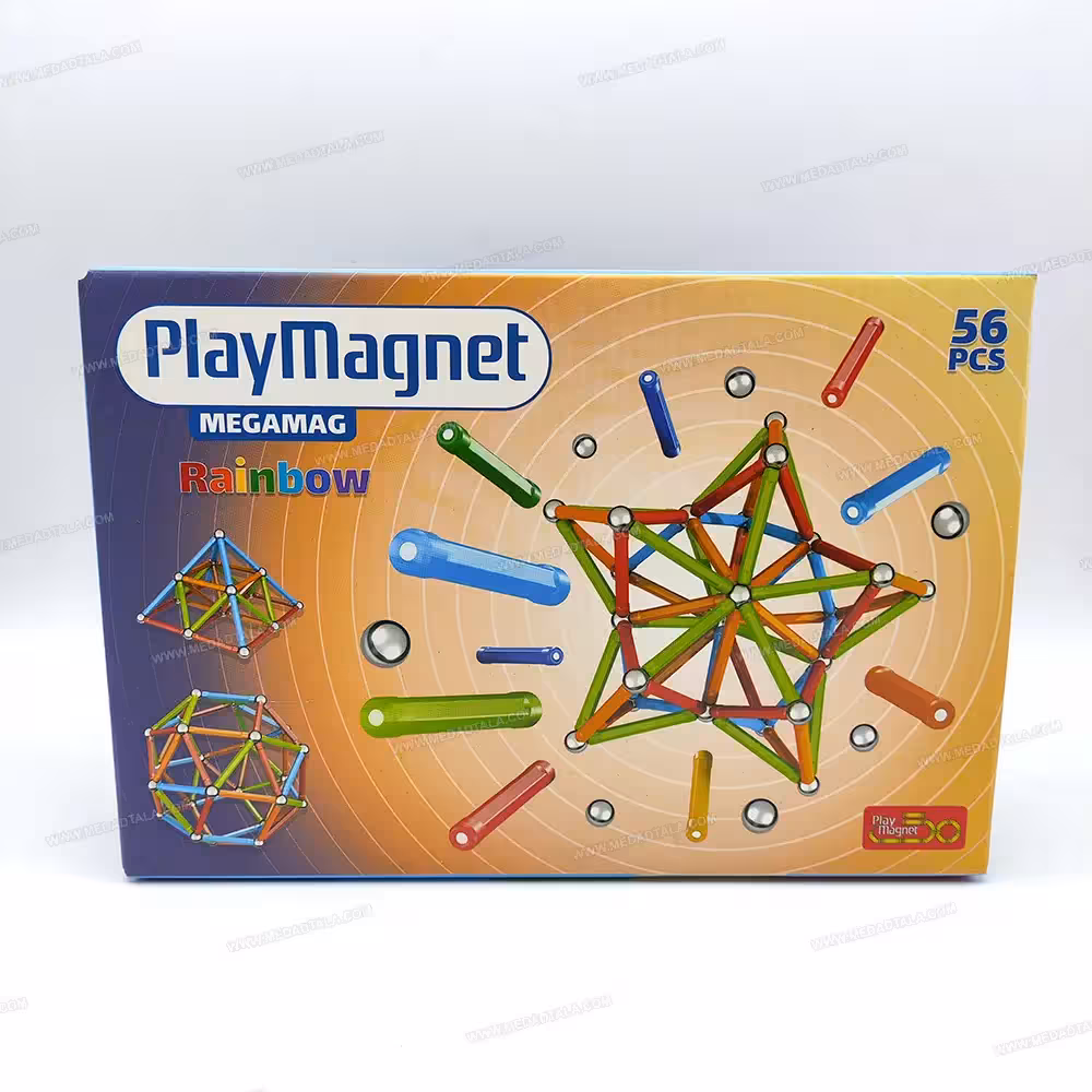 ساختنی مگامگ 56 قطعه رنگین کمان PLAY MAGNET