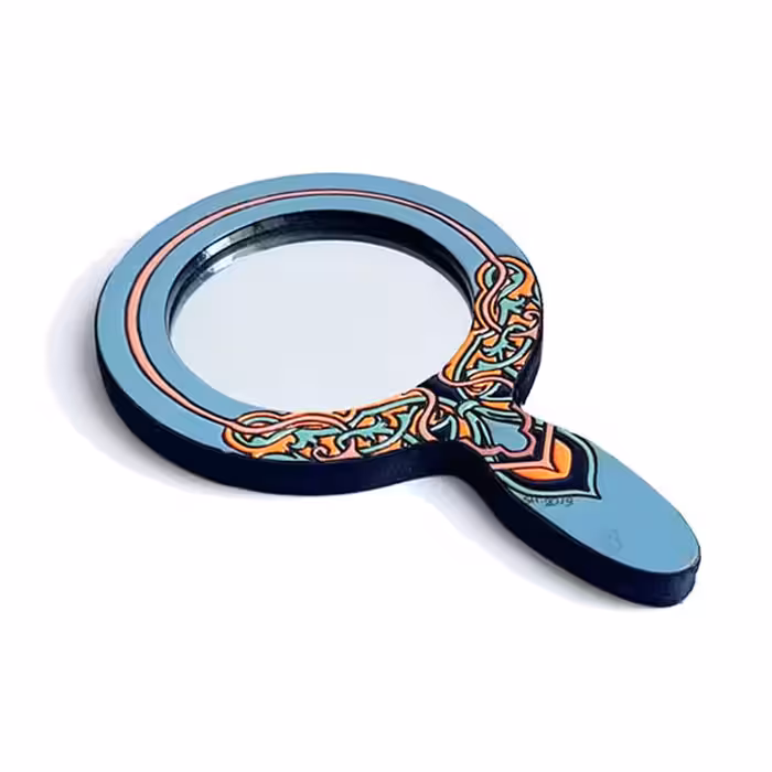 آینه چوبی دسته دار دستساز کد MH2001