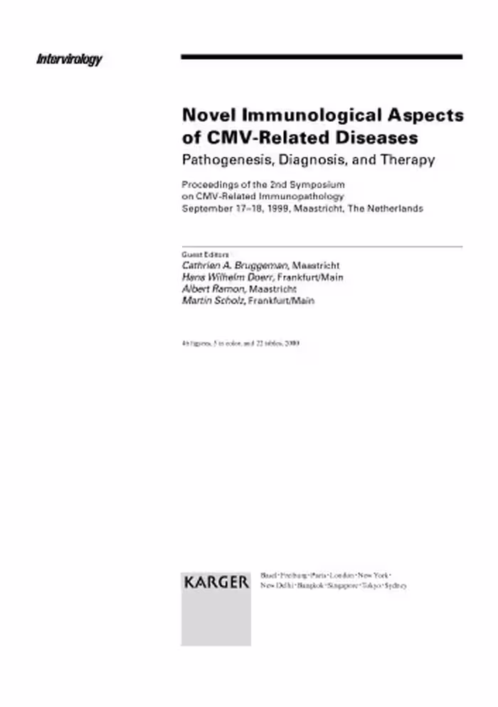 خرید و دانلود نسخه کامل کتاب Novel Immunological Aspects of CMV-Related Diseases: Pathogenesis, Diagnosis and Therapy (Intervirology, 5-6)