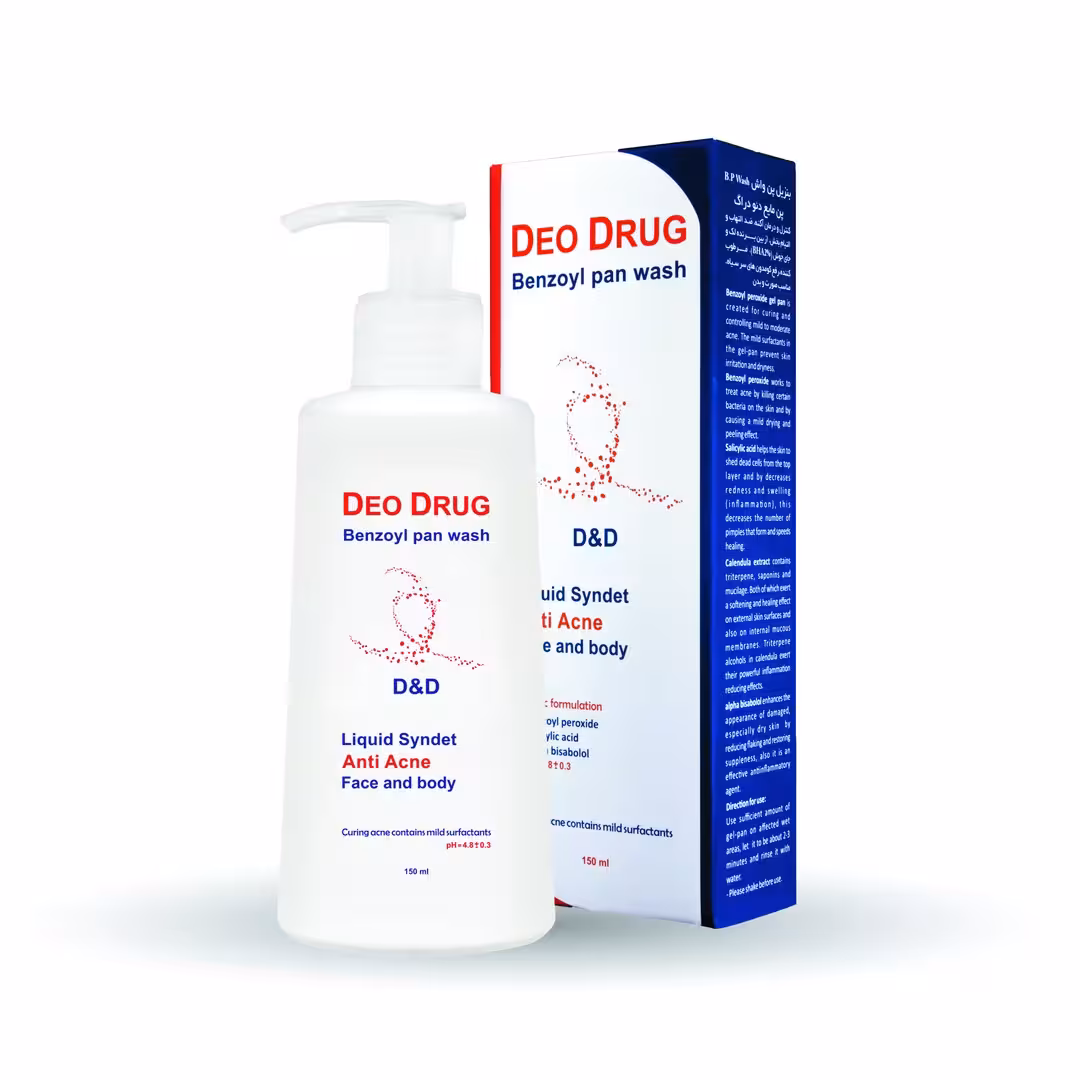 دئودراگ مایع شوینده صورت و بدن حاوی بنزوئیل پراکساید 150ML