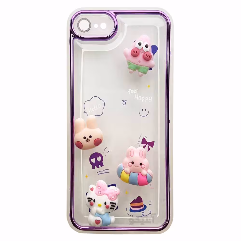 قاب Metal عروسکی برجسته محافظ لنز دار مناسب برای iPhone7/8