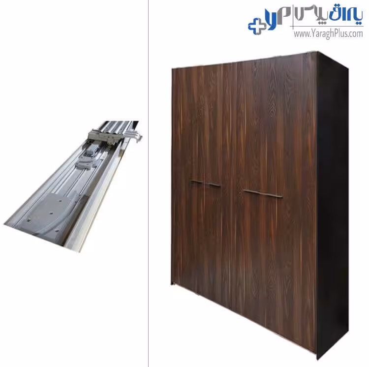 مکانیزم درب ریلی کمد این لاین (In-Line) دو درب ملونی