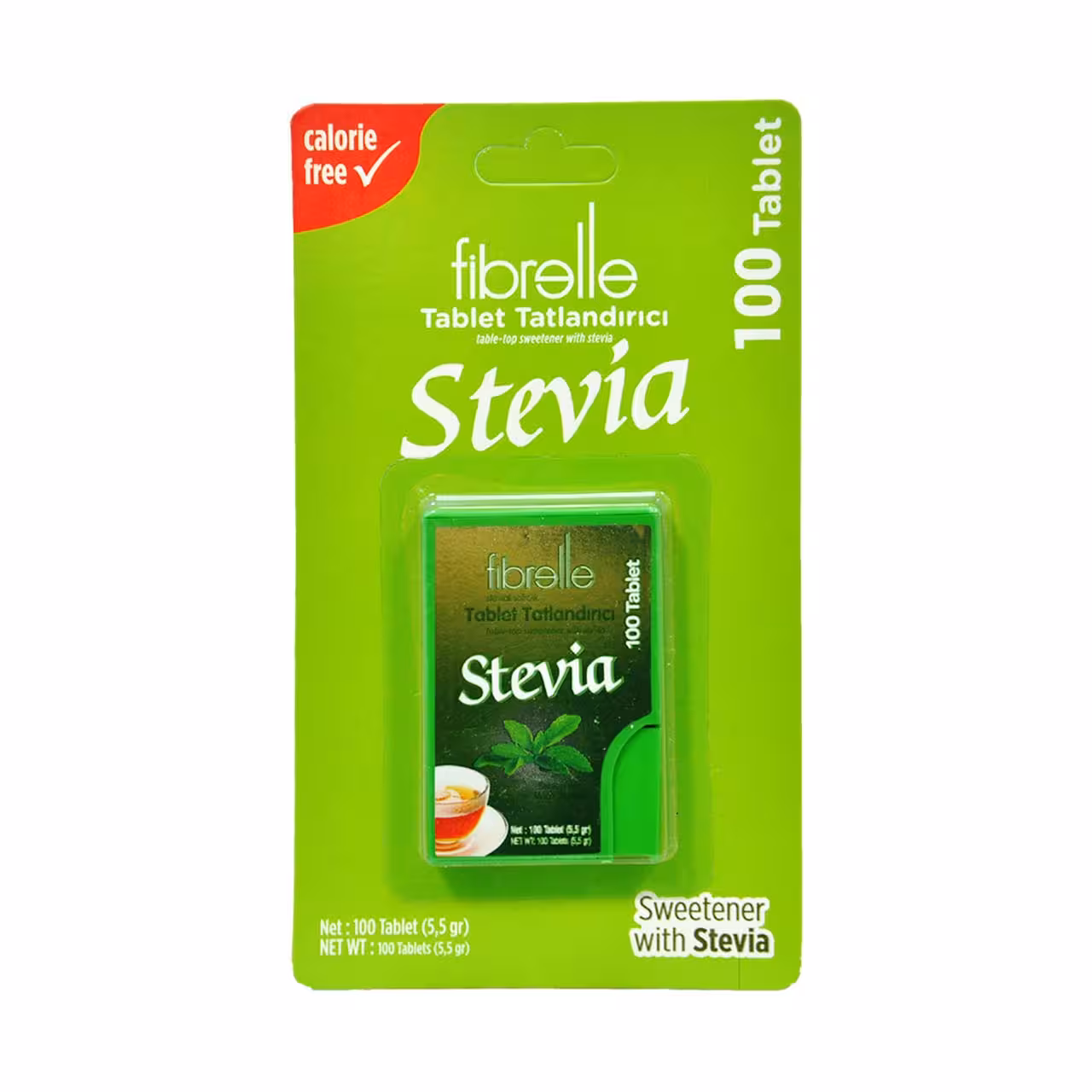 قرص شیرین کننده رژیمی ( با استویا ) 100 عدد فیبرله - fibrelle