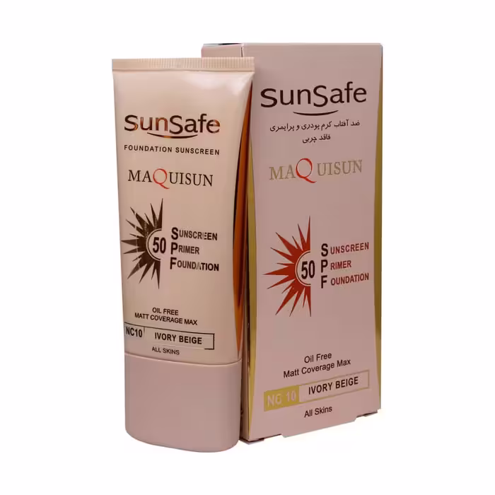 کرم پودر پرایمری SPF50 مکی سان سان سیف بژ عاجی 40 میلی لیتر Sun Safe Foundation Sunscreen SPF50 40ml