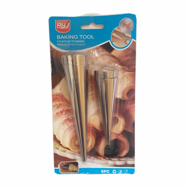 قیف نان خامه ای فلزی 6 عددی