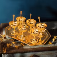 ست بستنی خوری برنجی هندی