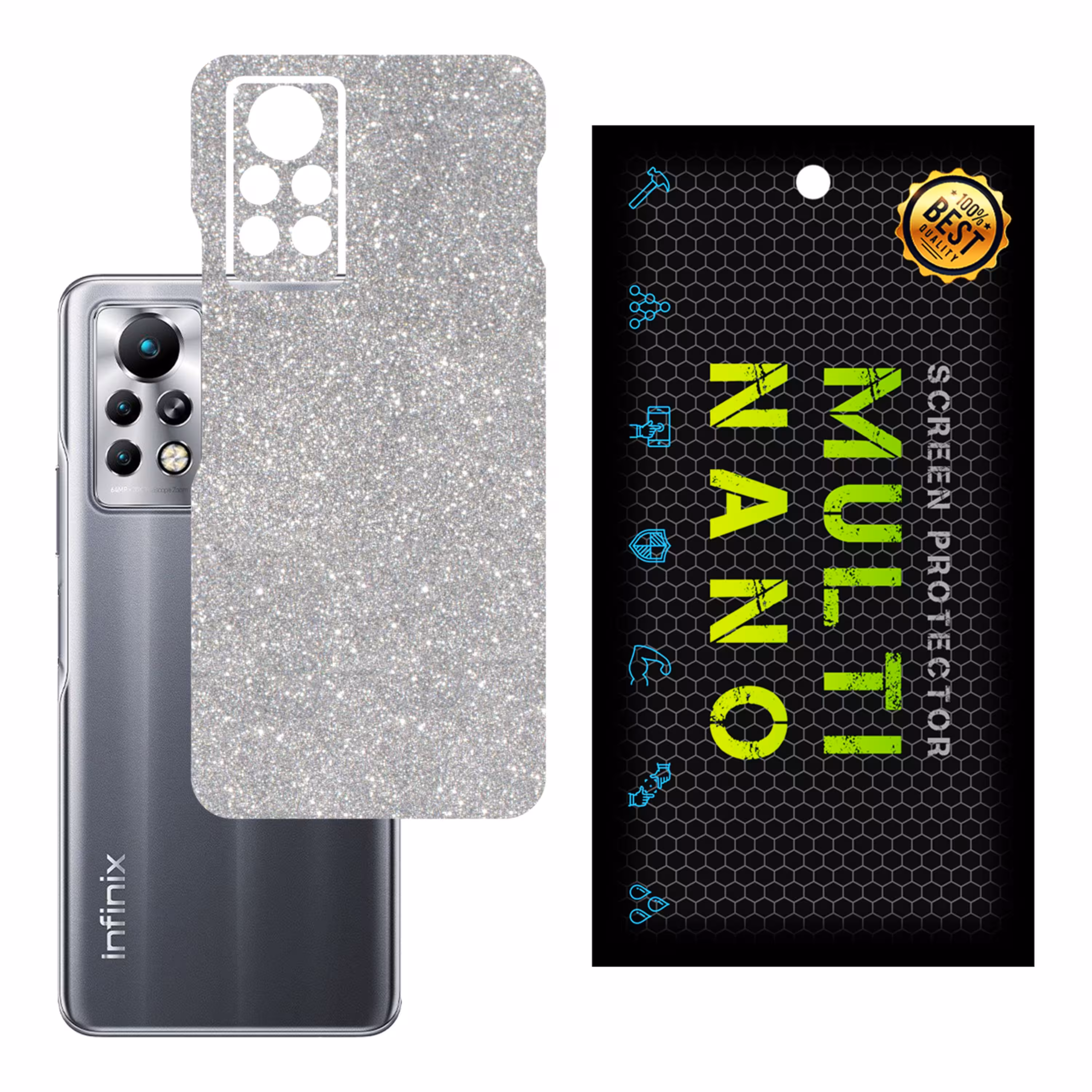 برچسب پوششی MultiNano مدل X-G1F-Silver برای پشت موبایل اینفینیکس Note 11S